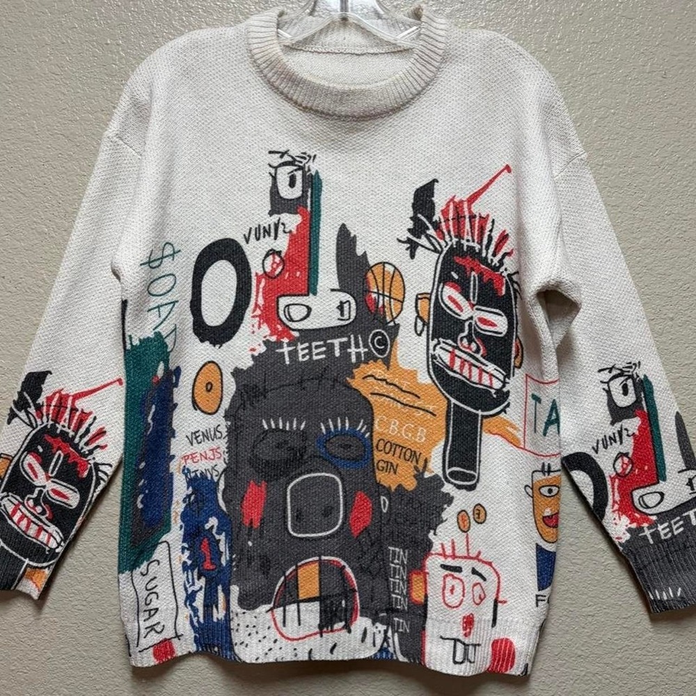Basquiat multicolor art sweater